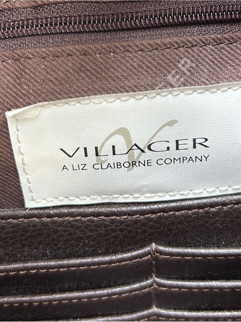 Liz Claiborne Villager Classic Dark Brown Leather Shoulder Bag - Picture 7 of 8